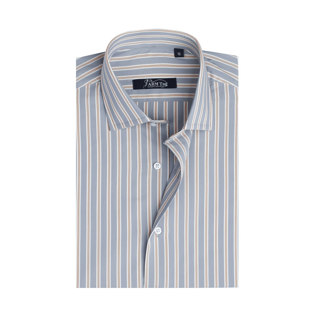 Grey & Tan Multi-Stripe
