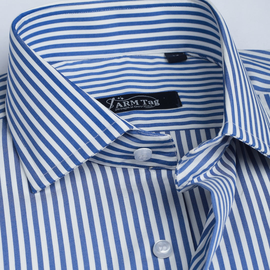 Blue & White Bold Stripe