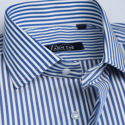 Blue & White Bold Stripe