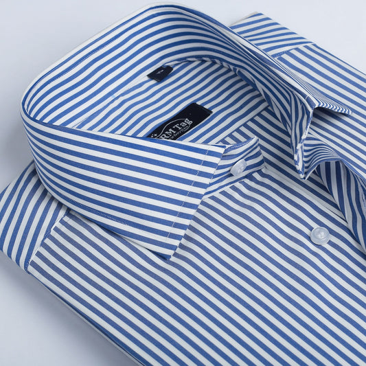Blue & White Bold Stripe