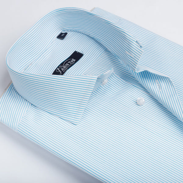 Teal & White Pinstripe
