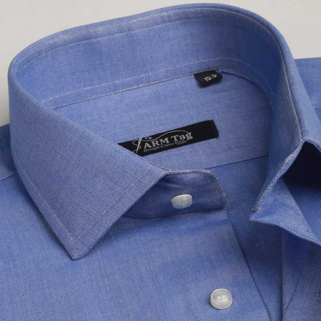 Steel Blue Plain Oxford