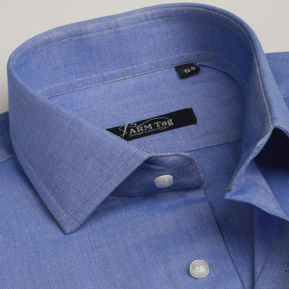 Steel Blue Plain Oxford