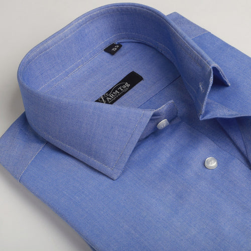 Steel Blue Plain Oxford