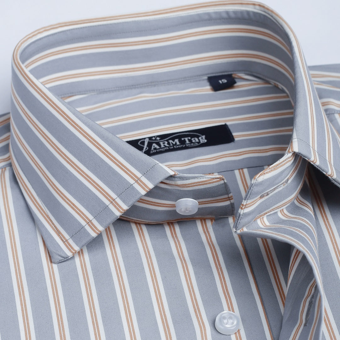 Grey & Tan Multi-Stripe
