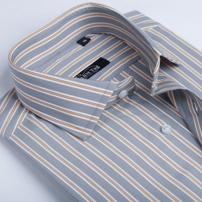 Grey & Tan Multi-Stripe