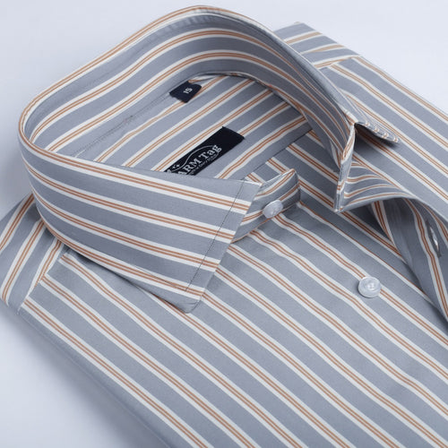 Grey & Tan Multi-Stripe